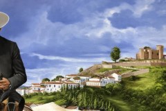 Pintura-de-Andaluzia-Espanha-com-cavalos-e-touro-por-Elton-Brunetti-image-05