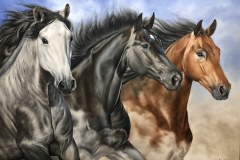 Pintura-em-tela-de-tres-cavalos-por-Elton-Brunetti