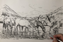 desenho-Pintura-Cavalos-Selvagens-80x140-cm-Elton-Brunetti