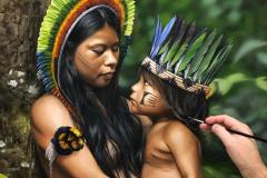 pintura-de-retrato-de-indios-por-Elton-Brunetti