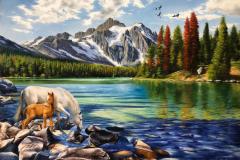 obra-Paisagem-com-Cavalos-óleo-sobre-tela-artista-elton-brunetti