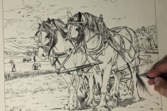 Pintura-cavalos-Clydesdales-arando-a-terra-por-Elton-Brunetti-2