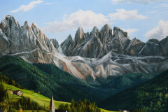 pintura-em-tela-de-Vila-de-Santa-Madalena-Dolomitas-Italia-por-Elto-Brunetti-03