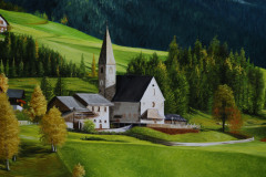 pintura-em-tela-de-Vila-de-Santa-Madalena-Dolomitas-Italia-por-Elto-Brunetti-07