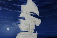 pintura-em-tela-a-oleo-paisagem-noturna-navio-e-mar-elton-Brunetti-01