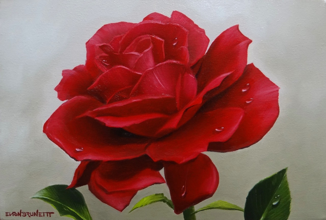 Como Pintar Uma Rosa Vermelha - Dicas Passo A Passo - Elton Brunetti Art