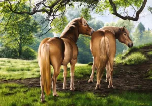 Quadro Cavalos Haflinger - 70x100 cm - Elton Brunetti