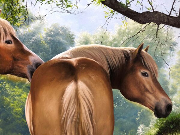 Quadro Cavalos Haflinger - 70x100 cm - Elton Brunetti - Detalhes 3