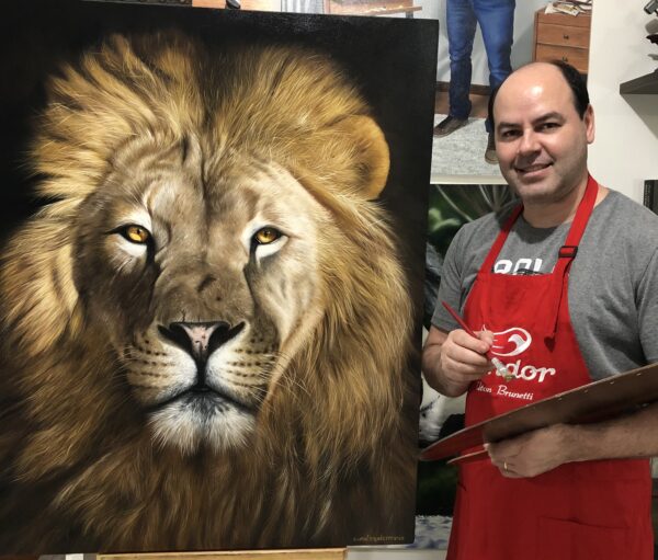 quadro Leão - 80 x 100 cm - Elton Brunetti - Detalhe 3