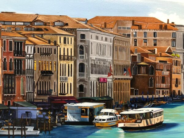 quadro pintura de Veneza - 80x100 cm - Elton Brunetti - Detalhes 5