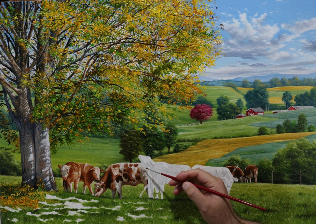 pintura paisagem rural 50x70 cm- elton brunetti