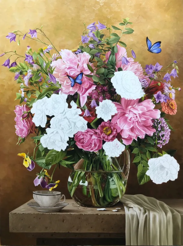 Quadro Vaso de florais, óleo sobre tela 60 x 80 cm - Imagem 8