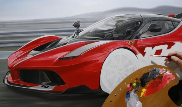 Ferrari FXXK, óleo sobre tela 60 x 100 cm - Imagem 2