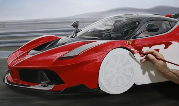 Ferrari FXXK, óleo sobre tela 60 x 100 cm - Imagem 3