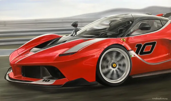 Ferrari FXXK, óleo sobre tela 60 x 100 cm - Imagem 4