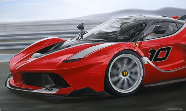 Ferrari FXXK, óleo sobre tela 60 x 100 cm