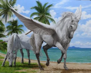 quadro pintura de Pegasus oleo sobre tela 80 x 100 cm - Elton Brunetti