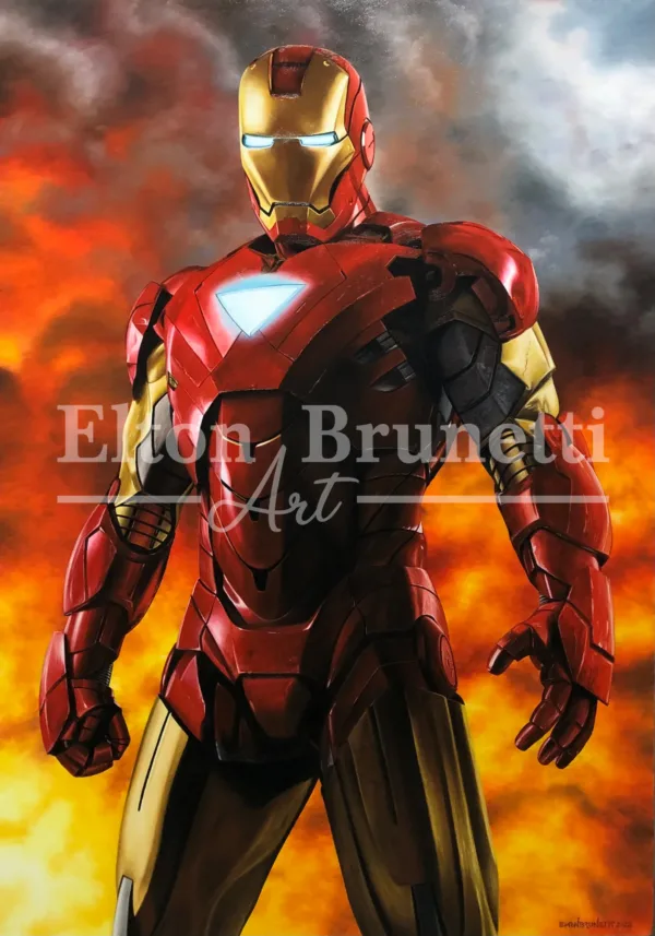 pintura homem de ferro 70x100 - Elton Brunetti