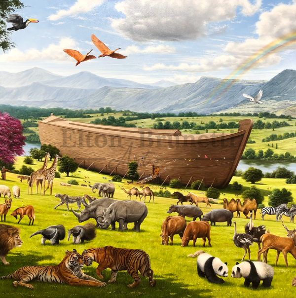A arca de Noé, óleo sobre tela 120 x 180 cm - Imagem 3