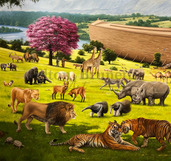 A arca de Noé, óleo sobre tela 120 x 180 cm - Imagem 4