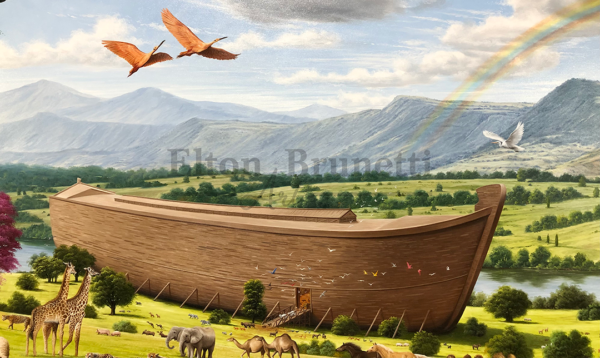 A arca de Noé, óleo sobre tela 120 x 180 cm - Imagem 6