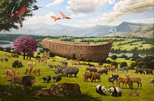 A arca de Noé, óleo sobre tela 120 x 180 cm