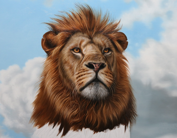 Leão, óleo sobre tela de linho sintético 80 x 100 - Imagem 4