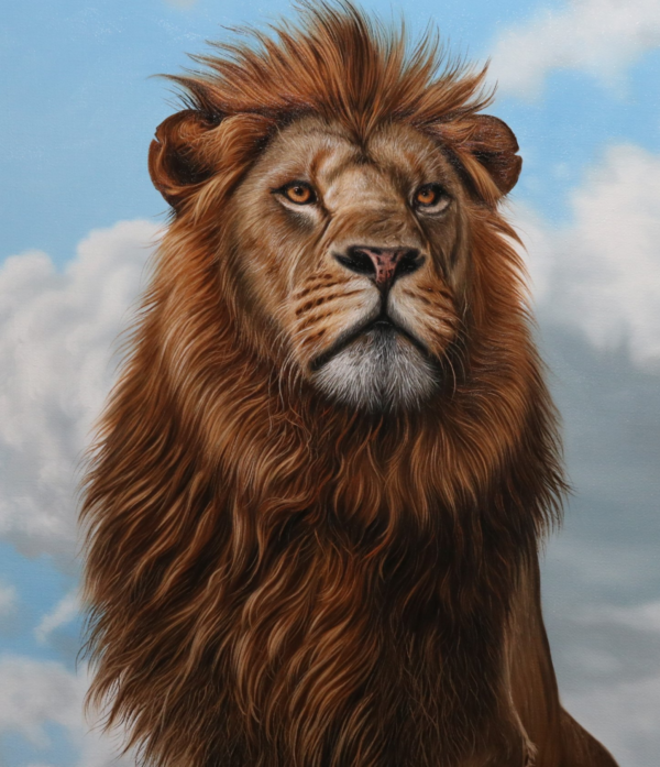 Leão, óleo sobre tela de linho sintético 80 x 100 - Imagem 5