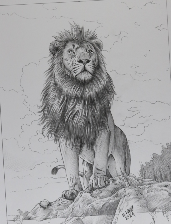 Leão, óleo sobre tela de linho sintético 80 x 100 - Imagem 2
