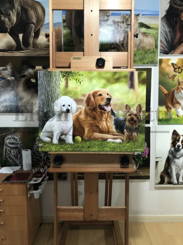 “Cães amigos”, óleo sobre tela 60 x 80 cm - Imagem 9