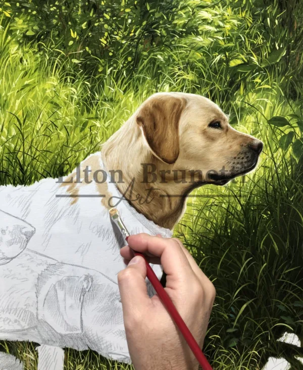 Cães de caça, óleo sobre tela de linho sintético 70 x 100 cm - Imagem 4