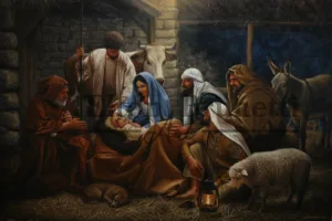 Natividade, Óleo sobre tela de linho sintético 80 x 120 cm