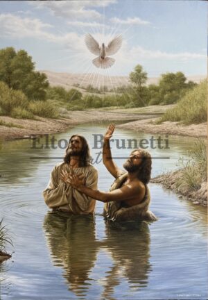 “O batismo de Jesus”, óleo sobre tela 70 x 100 cm